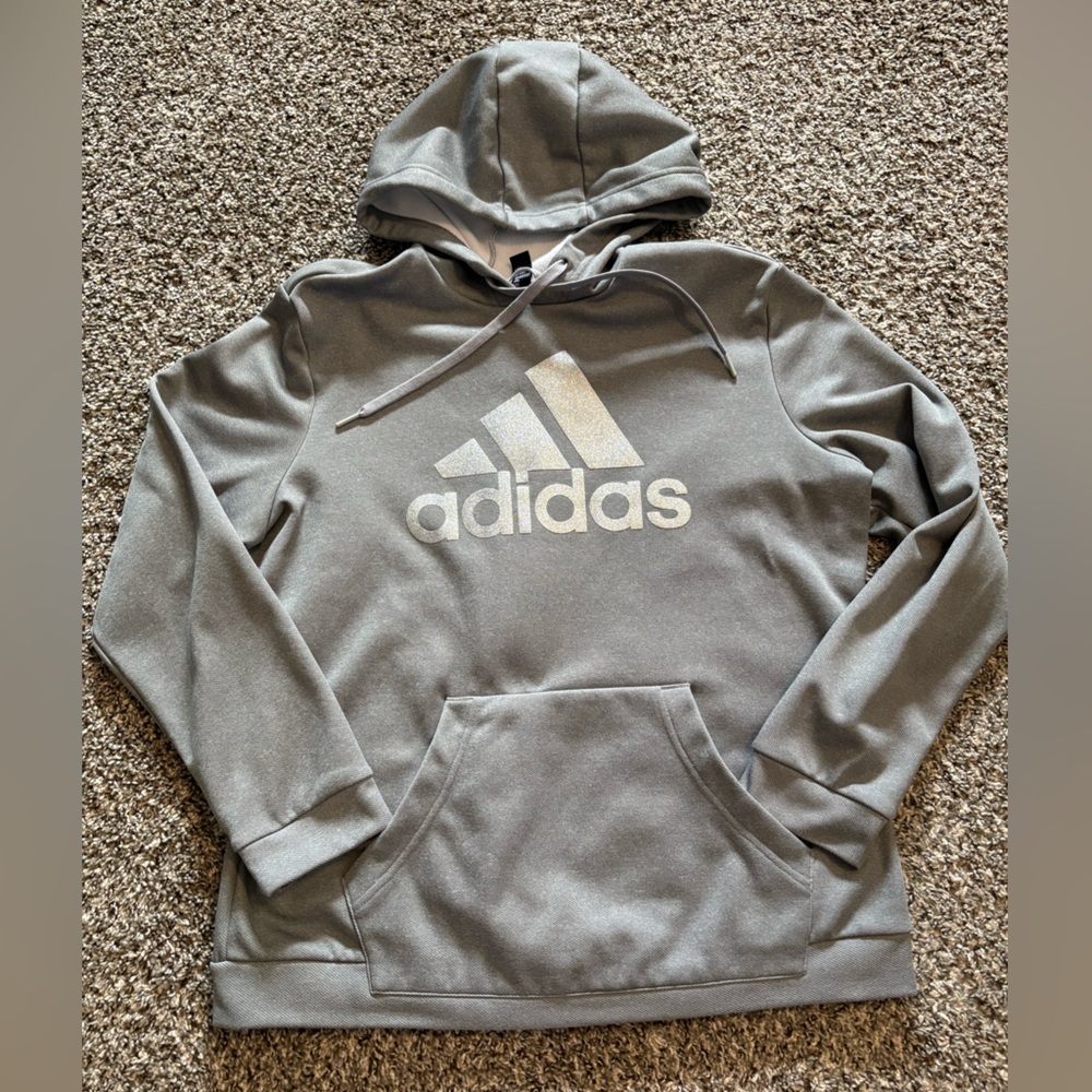 Women’s gray sparkle Adidas hoodie